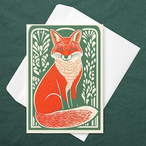 Carte de Vœux Renard Carte Animaux de la Forêt Papeterie Adorable pour Toutes Occasions - Anniversaires et Noël