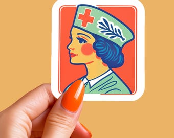 Autocollant Infirmière Vintage