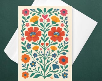 Colorful floral Greeting card