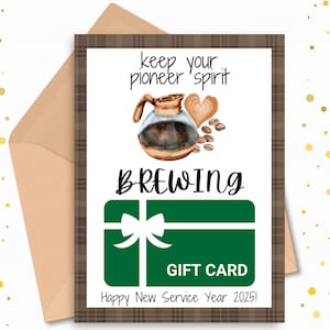 Porte-carte cadeau JW Pioneer, café, cadeau JW Pioneer, porte-carte numérique JW, cadeau de nouvel an, téléchargement immédiat