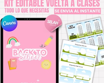 Kit regreso a clases editable en canva