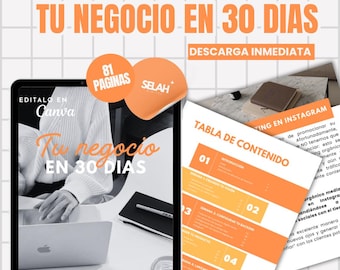 EBOOK Launch your business in 30 days with faceless MRR resale rights in Spanish editable in CANVA