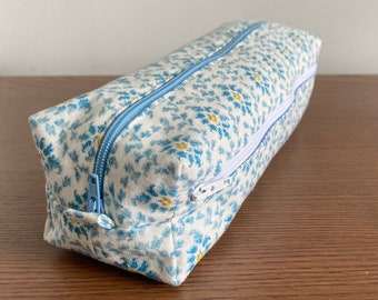 Handmade Liberty print pencil case/ makeup bag with pocket
