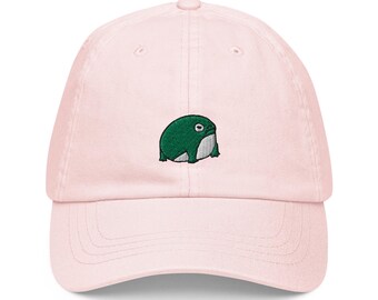 Cute Desert Rain Frog Pastel Baseball Hat, Handmade Embroidered Cotton Dad Cap - Soft - Durable -  Unisex Gifts - Multiple Colours
