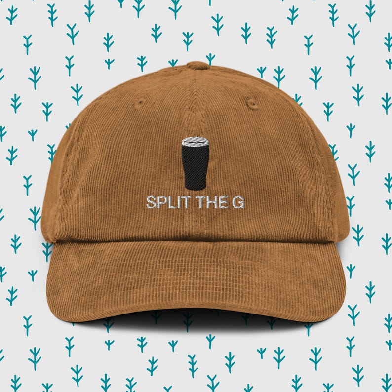 Split 100% Organic Cotton Hat, Handmade Embroidered Dad Cap - Soft - Durable - Unisex Gifts - Multiple Colours