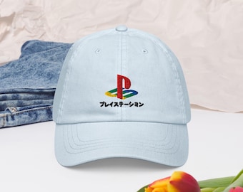 Retro Station Pastel Baseball Hat, Handmade Embroidered Cotton Dad Cap - Soft - Durable -  Unisex Gifts - Multiple Colours