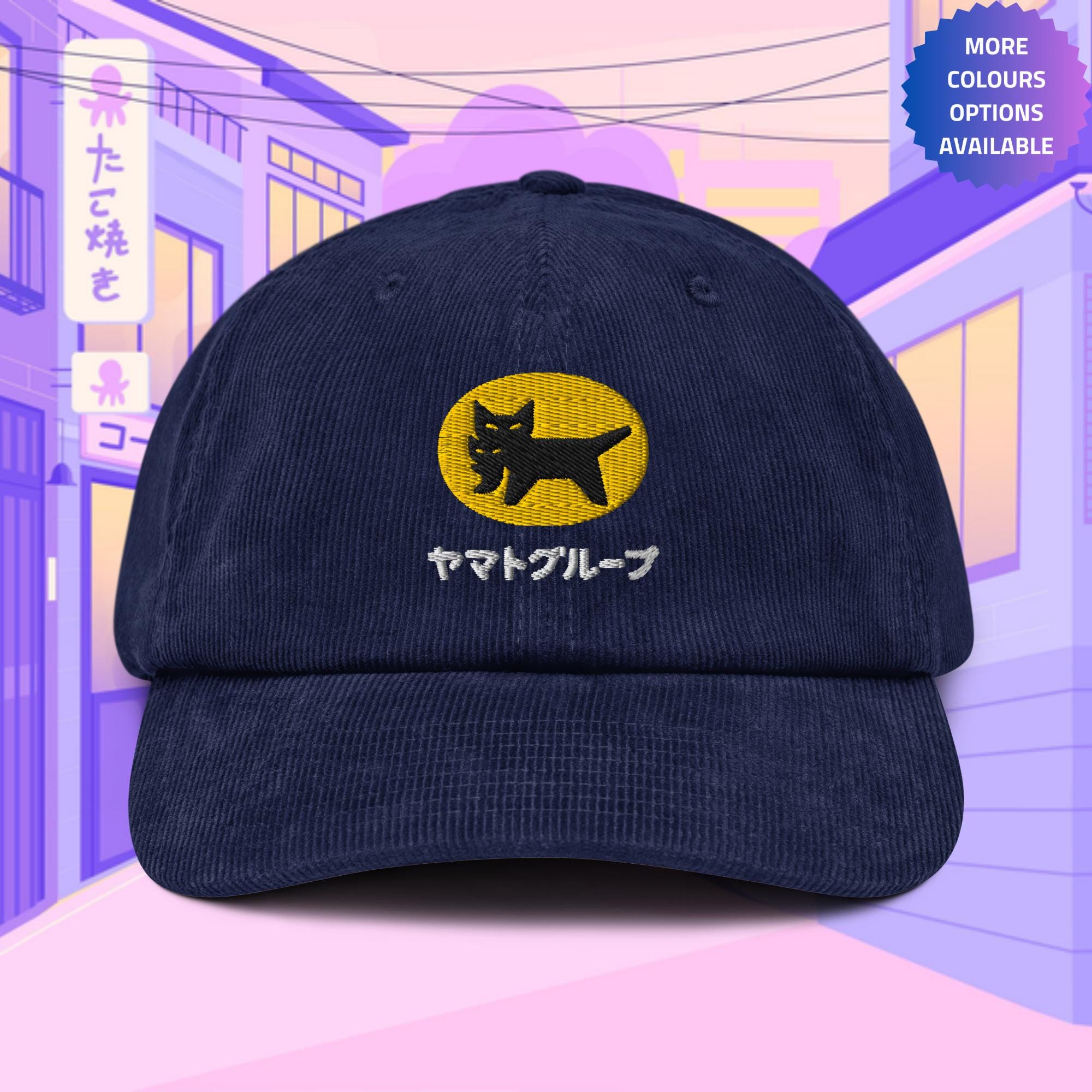 too studio yamada 風　キャップ　USA Yamori Yamato Transport Corduroy Hat, Handmade Embroidered Corduroy Dad