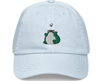 Cute Desert Rain Frog Pastel Baseball Hat, Handmade Embroidered Cotton Dad Cap - Soft - Durable -  Unisex Gifts - Multiple Colours