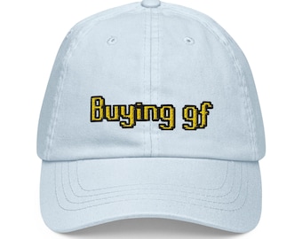 RuneScape Buying GF Pastel Baseball Hat, Handmade Embroidered Cotton Dad Cap - Soft - Durable -  Unisex Gifts - Multiple Colours
