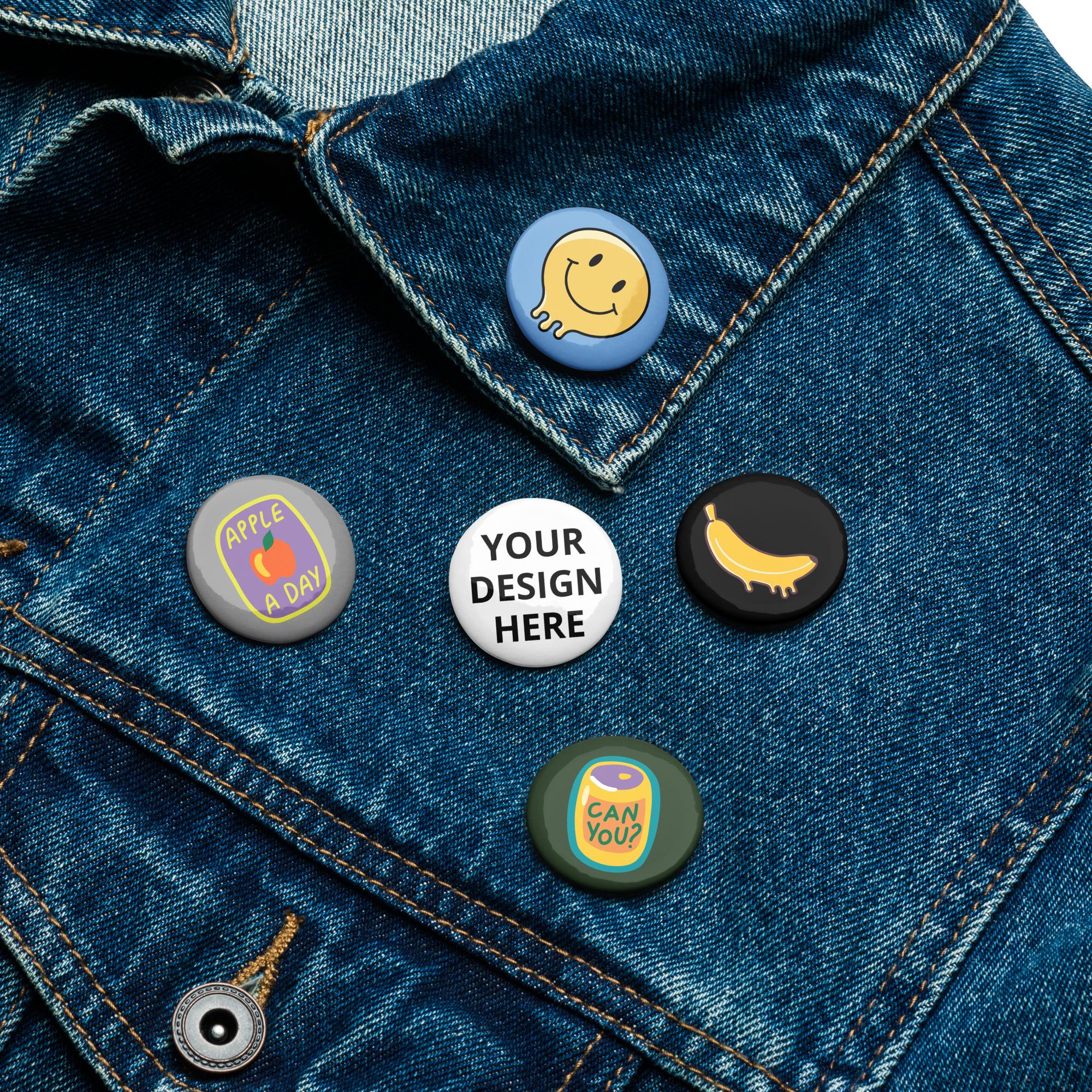 Design Pin Collection Custom Set of Metal Pins, Personalised Text Logo or Design Embroidered ...