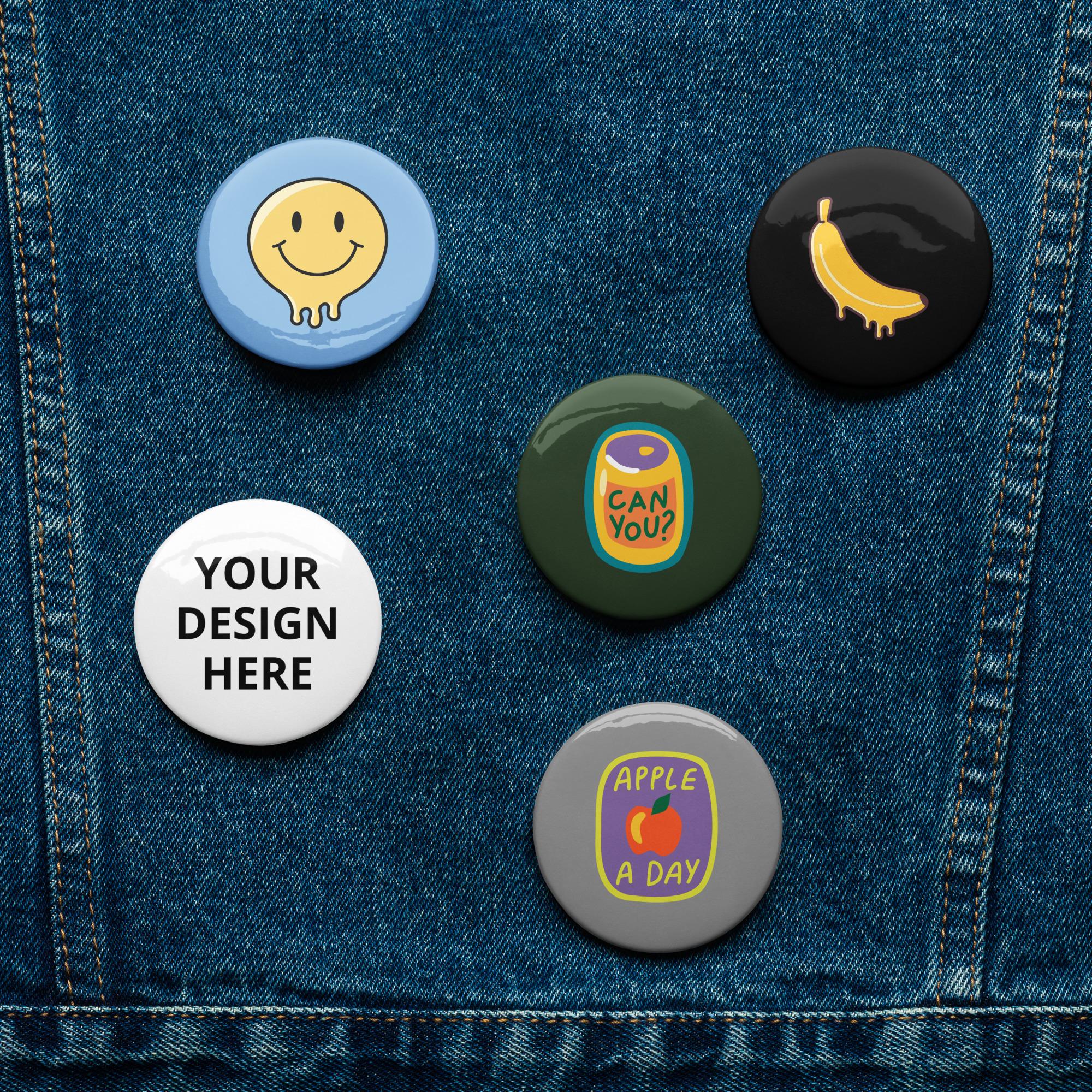 Design Pin Collection Custom Set of Metal Pins, Personalised Text Logo or Design Embroidered ...