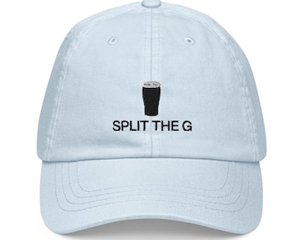 Guinness Split The G Pastel Baseball Hat, Handmade Embroidered Cotton Dad Cap - Soft - Durable -  Unisex Gifts - Multiple Colours