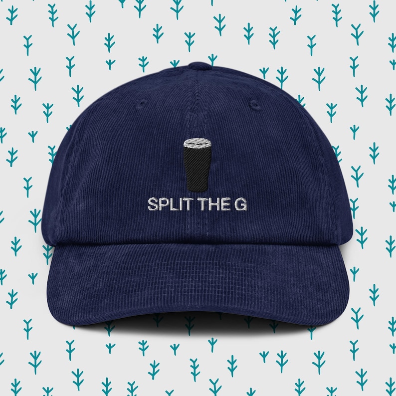 Split 100% Organic Cotton Hat, Handmade Embroidered Dad Cap - Soft - Durable - Unisex Gifts - Multiple Colours