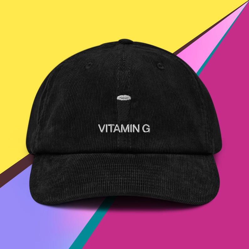 Guinness Vitamin G Stout Pint Corduroy Hat, Handmade Embroidered Corduroy Dad Cap - Soft - Durable -  Unisex Gifts - Multiple Colours