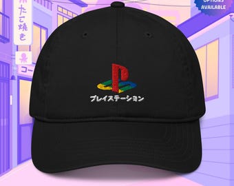 Retro Station 100% Organic Cotton Hat, Handmade Embroidered Dad Cap - Soft - Durable - Unisex Gifts - Multiple Colours