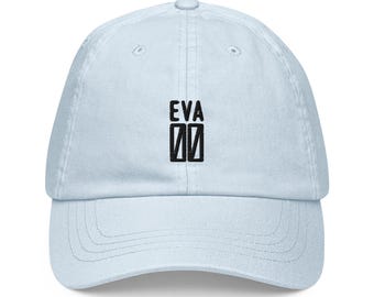 EVA 00 Pastel Baseball Hat, Handmade Embroidered Cotton Dad Cap - Soft - Durable -  Unisex Gifts - Multiple Colours