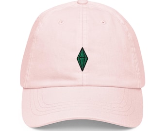 Plumbob Pastel Baseball Hat, Handmade Embroidered Cotton Dad Cap - Soft - Durable -  Unisex Gifts - Multiple Colours