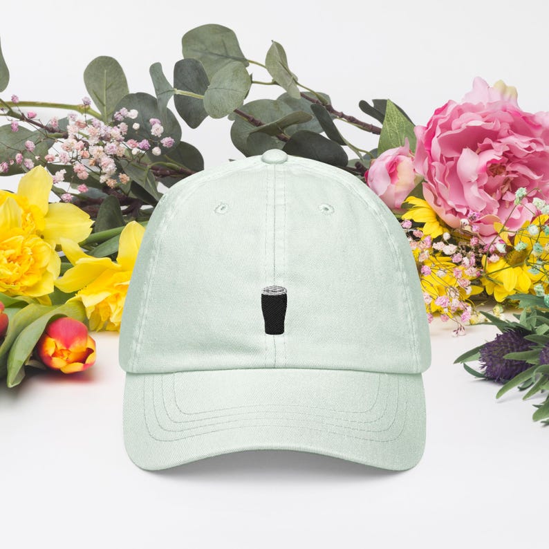 Guinness Stout Pastel Baseball Hat, Handmade Embroidered Cotton Dad Cap - Soft - Durable -  Unisex Gifts - Multiple Colours