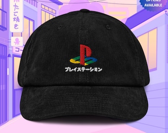 Retro Station Corduroy Hat, Handmade Embroidered Corduroy Dad Cap - Soft - Durable - Unisex Gifts - Multiple Colours