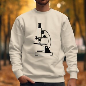 Science Microscope Sweatshirt, Geeky Scientist Apparel, Unique Lab ...