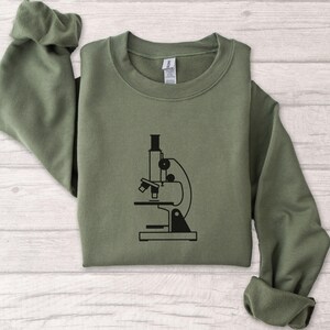 Science Microscope Sweatshirt, Geeky Scientist Apparel, Unique Lab ...
