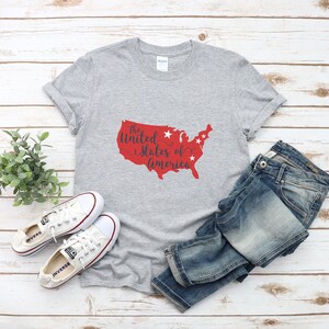 Vaterländisches T-Shirt, USA Karte T-Shirt, 4