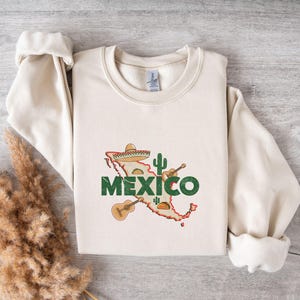 Mexiko Themen Sweatshirt, Vintage Karte Design, gemütliches Pullover Sweatshirt, Mexiko Reise Souvenir, warmes Mexiko Kleidung Geschenk