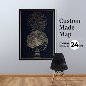 Impression d'affiche personnalisée constellation constellation - le ciel nocturne anniversaire mariage bébé anniversaire téléchargement idée cadeau de dernière minute