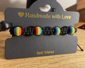 Beaded pride bracelet