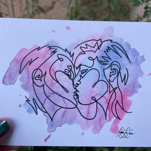 Cartão postal aquarela arte