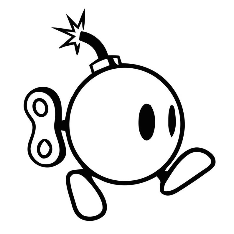 Vinyl Decal Bob-omb Outline FREE SHIPPING - Etsy