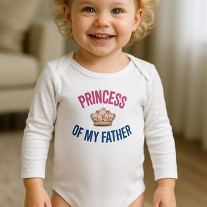 princess, gift, Classic Baby Long Sleeve Bodysuit White