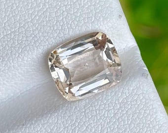 Natural Peach Topaz 3.75 Ct Cushion Cut Imperial Hue, Rare Pakistani Katlang Topaz Gemstone, Loose Gemstone for Jewelry Making