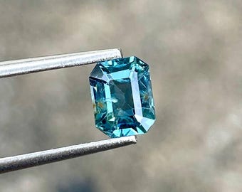 0.95 carats Grayish Blue Spinel Stone Emerald Cut Natural Burmese Gemstone