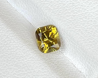 1.40 carats Fancy Yellow Garnet Stone Cushion Cut Gemstone from Mali
