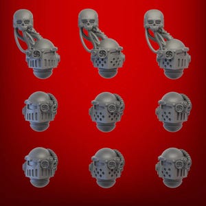 Mk 3 Targeter Helmet x 10 - Compatible with 28mm Space Knight Minis