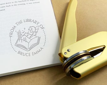 Custom book embosser stamp, Personalized book embosser, Custom embosser, Book stamp, Library embosser, Book Lover Gift, Paper embosser