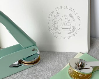 CUSTOM BOOK EMBOSSER, Book embosser personalized,  From library of, Custom Library Embosser, Book Lover Gifts, Envelopes embosser, Ex Libris