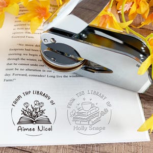 Book Embosser Personalized, Custom Book Embosser, From the Library of Book Embosser,  Ex Libris, Book Lover Gift, Personalized Gift