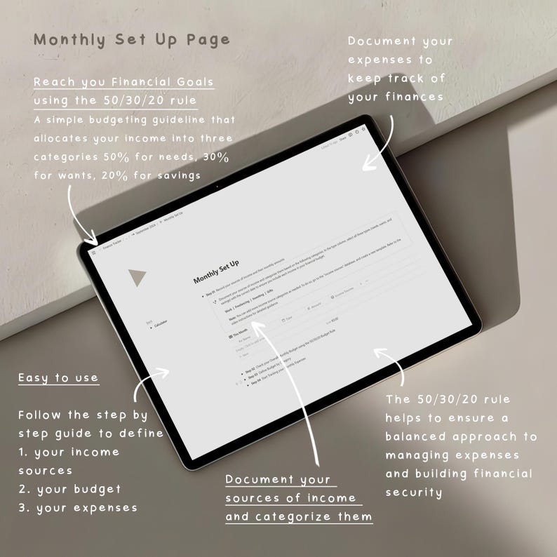 Notion Finance Planner Template, Automated Budgeting (Digital Download) bild 5