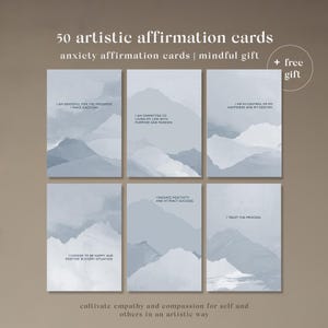 Cartes imprimables d'affirmation positive, art de la silhouette Japandi, zones de réglementation, tableau de visualisation, coffret cadeau soins personnels, décoration de bureau de thérapie