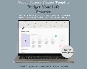 Mall för Berry-budgetnotion: Minimalistisk finansplanerare 50/30/20 (digital nedladdning)