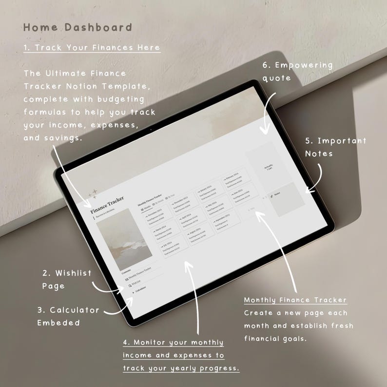 Notion Finance Planner Template, Automated Budgeting (Digital Download) bild 3