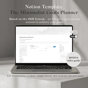 Notion Goal Template | Minimalist Notion Life Planner with OKR System, Beginner-Friendly Notion for Students, 2026 Goal Setting & Focus