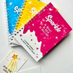 Regalo di amicizia – Set di carte e diario con affermazione scintillante / Regalo di positività premuroso