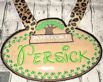 Ricamo digitale Design Macchina Applique Passeggino Nome Etichetta Parco a tema animale IN THE HOOP Progetto 4"-16"