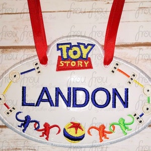 Digital Embroidery Design Machine Applique Stroller Name Tag Toy Movie Land IN THE HOOP Project 416 image 1