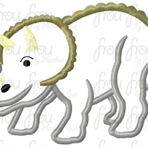 Triceratops Dinosaur Digital Embroidery Design Machine Filled and Applique 2&quot;-16&quot;