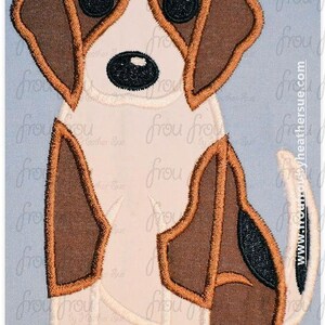 Beagle Dog Digital Embroidery Design Machine Filled and Applique 216 image 2