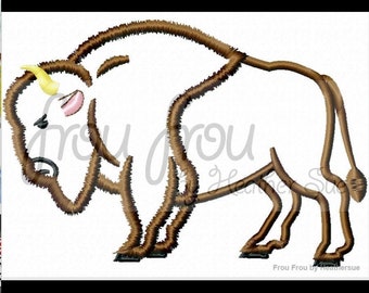 Buffalo Applique Machine Embroidery Design 4x4,  5x7, 6x10